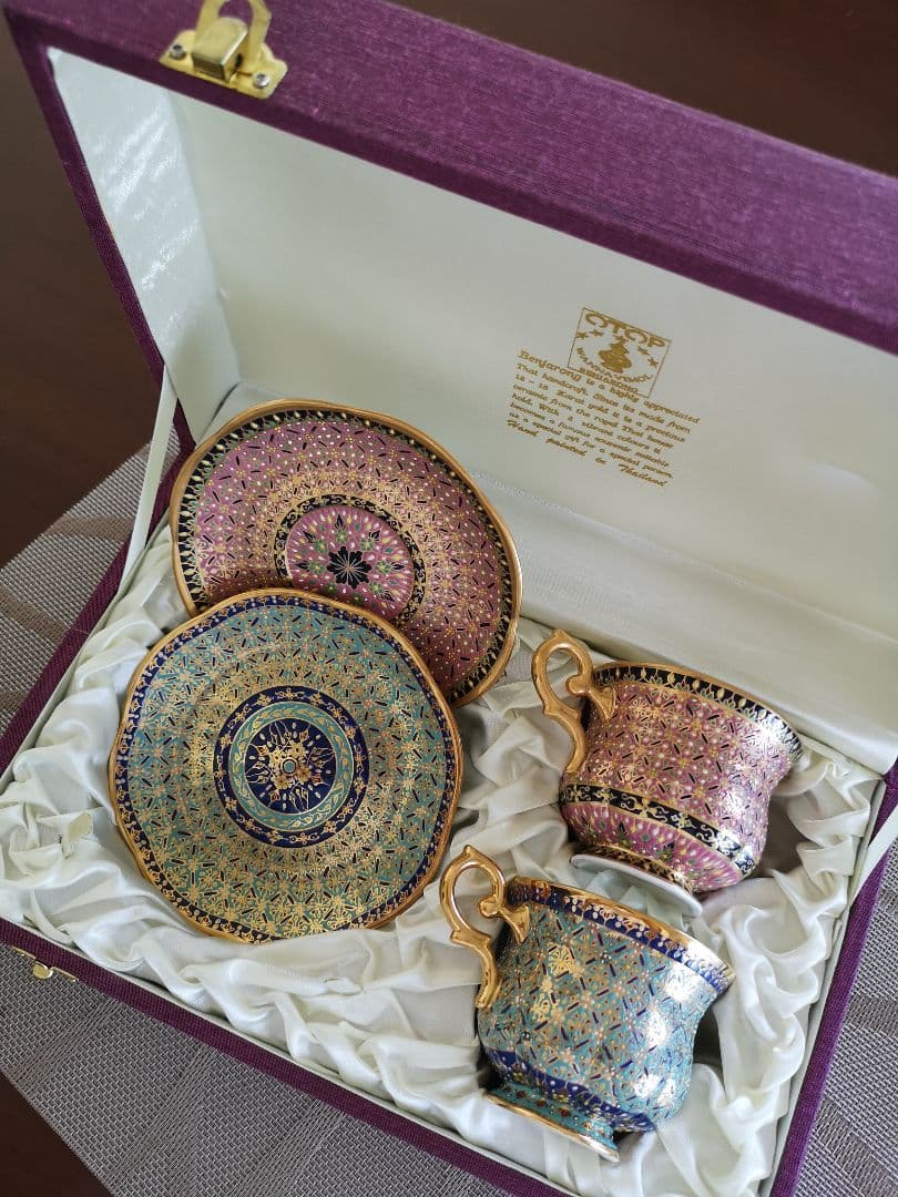 タイ ベンジャロン ハンドメイド 2脚セット