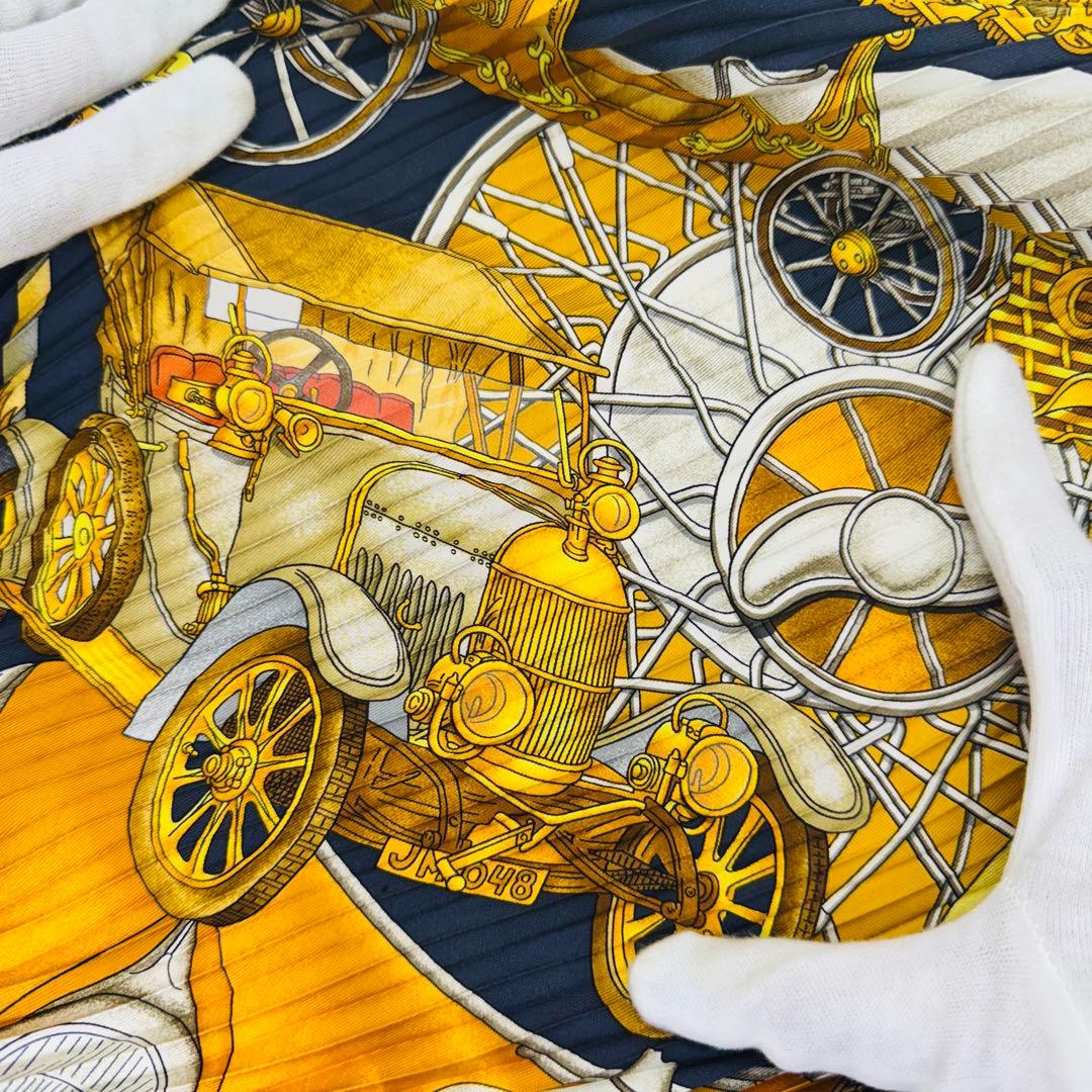 ✨HERMES✨エルメス✨車柄✨ブラック✨ヴィンテージ✨スカーフ✨箱付き✨