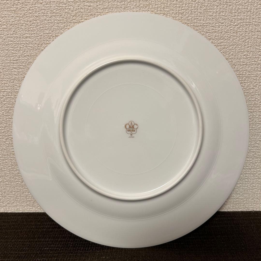 大倉陶園　ロイヤルブルー　瑠璃クラウンエンボス　ディナープレート　26cm