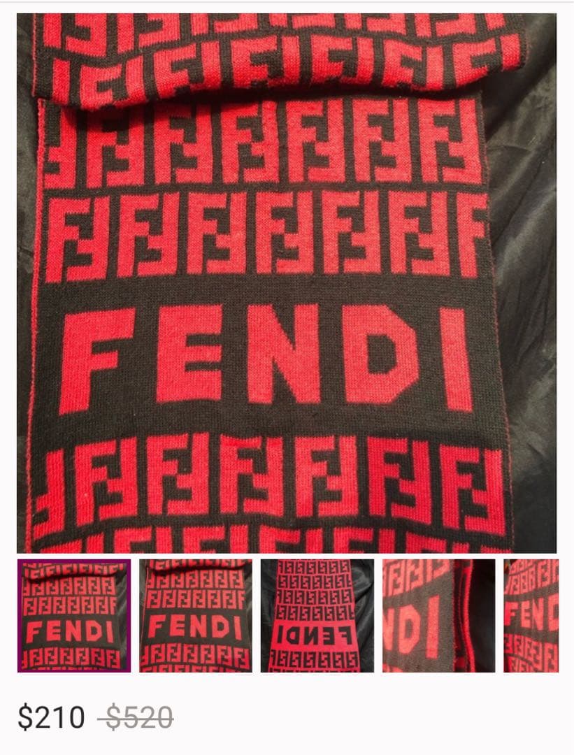 ✨ヴィンテージ美品✨FENDI ストール　ズッカ柄　ブラウン