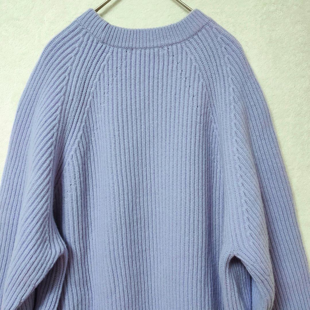 美品 ウールカシミヤブレンドバルキー チュニック ニット ライラック 46