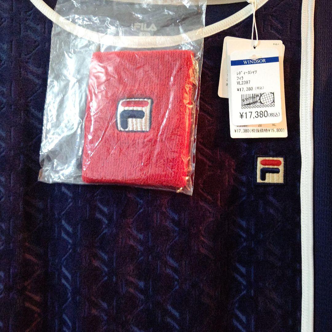 ⭐FILA⭐ テニスワンピ❤ＸＬ⭐ネイビーと ❤赤いリストバンド
