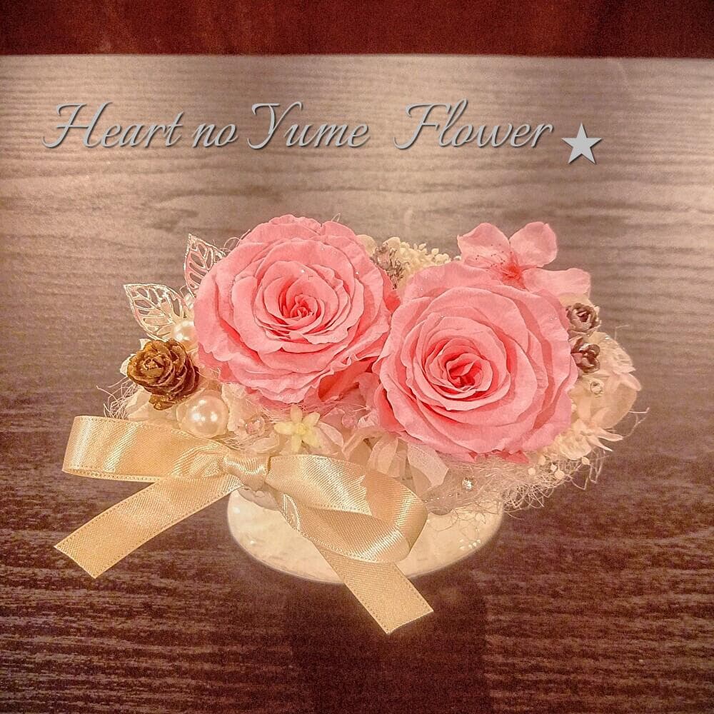 【高級プリザーブドフラワー】　桜＆ピンクローズ 　陶器フラワーアレンジメント