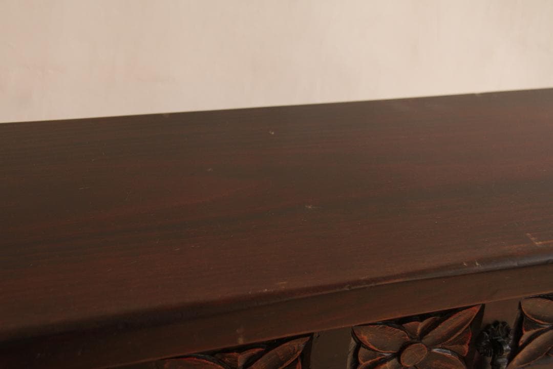 棚　飾り棚　小さめ　花台　飾り台　木製　彫刻　アンティーク　古道具