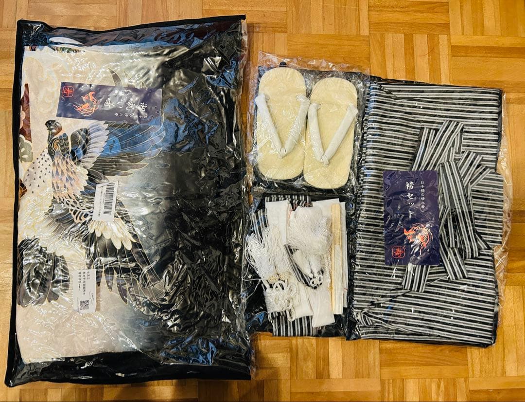 七五三 男の子　袴　着物セット 草履付き