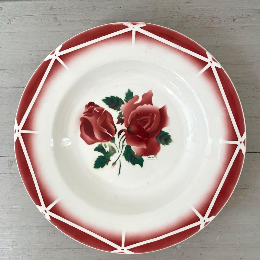 再値下げ❗️フランスアンティークディゴワンサルグミンヌ スーププレート 2枚set