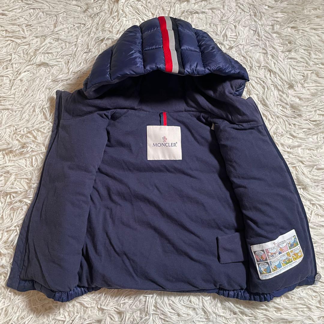 MONCLER フード付きダウンベスト ネイビー/レッド