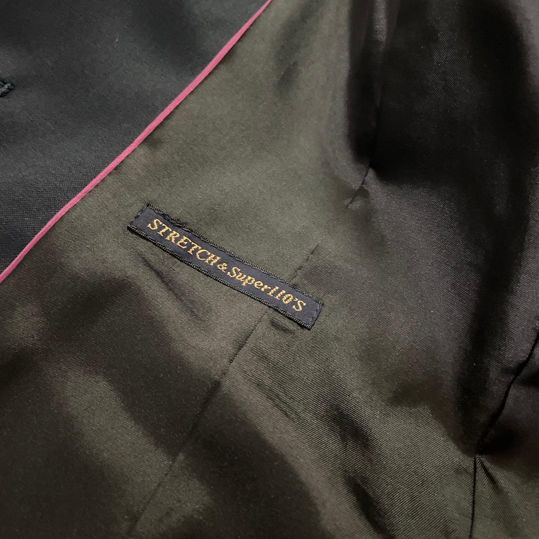 HILTON ネイビーパンツスーツ 洋服の青山　ストレッチsuper110's