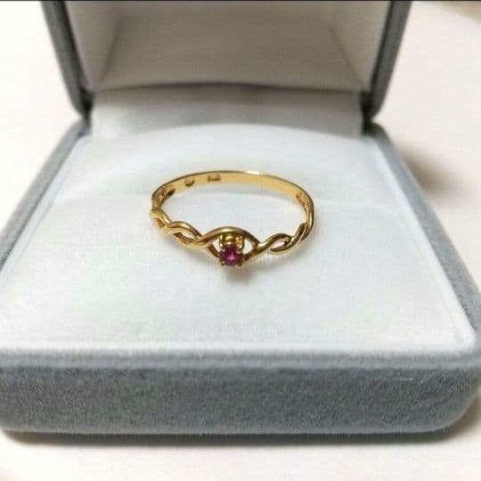 イ*奈様 K18 18金 イエローゴールド ルビーリング 指輪
