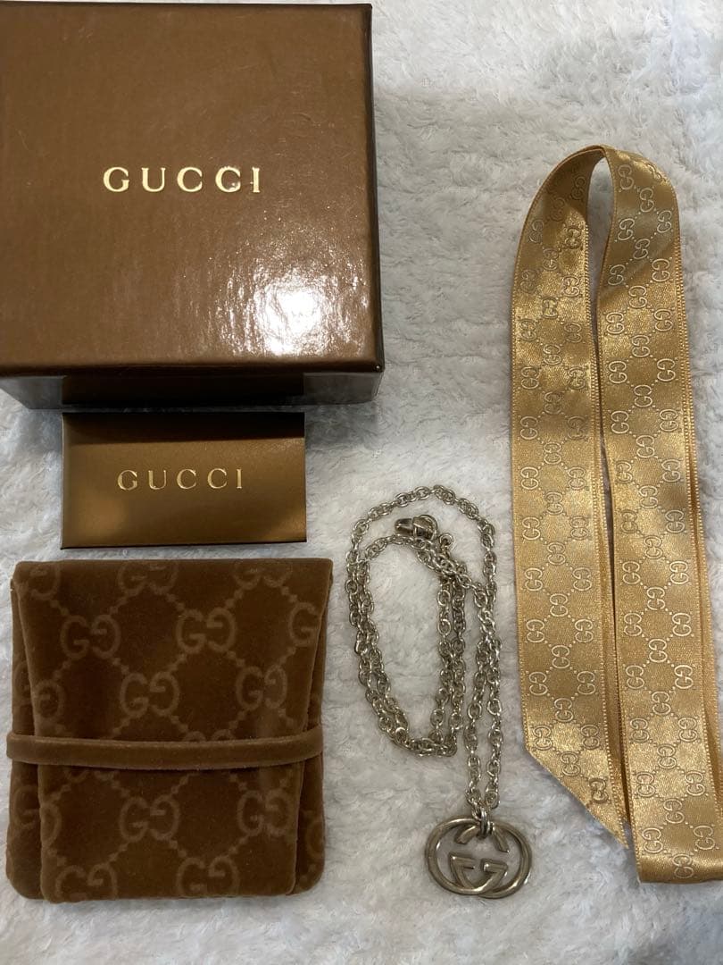 グッチ ネックレス GUCCI メンズ Gロゴ　シルバー　ペンダント シルバー