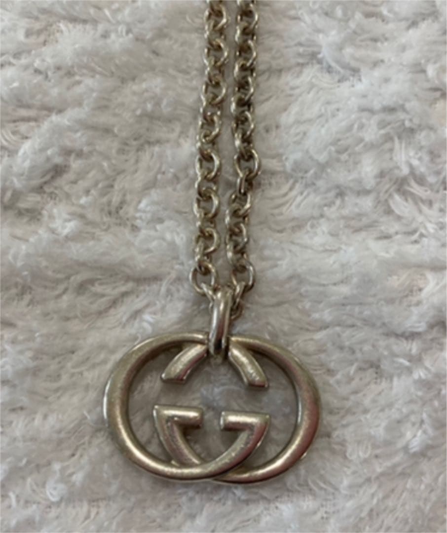 グッチ ネックレス GUCCI メンズ Gロゴ　シルバー　ペンダント シルバー