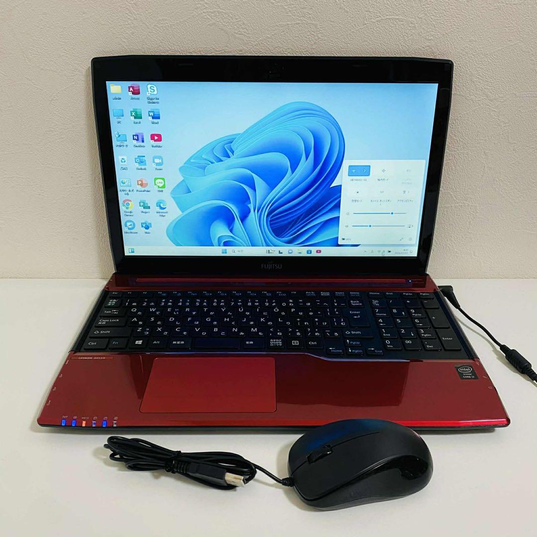 Y101 富士通ノートパソコンi7メモリ8G高速WEBカメラSSD Win11