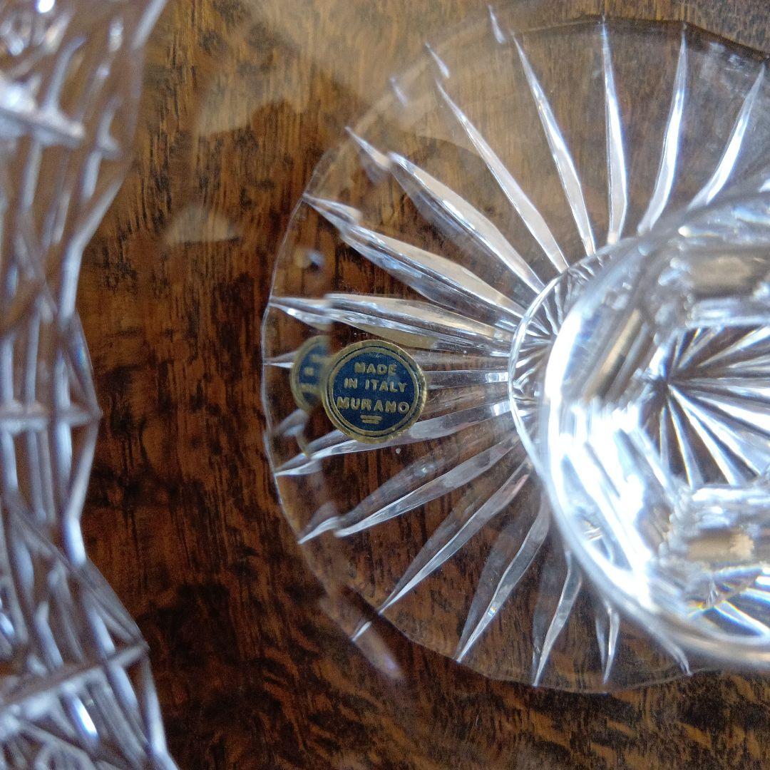 チェコのボヘミアンのクリスタルカットガラスボウル 約20cm