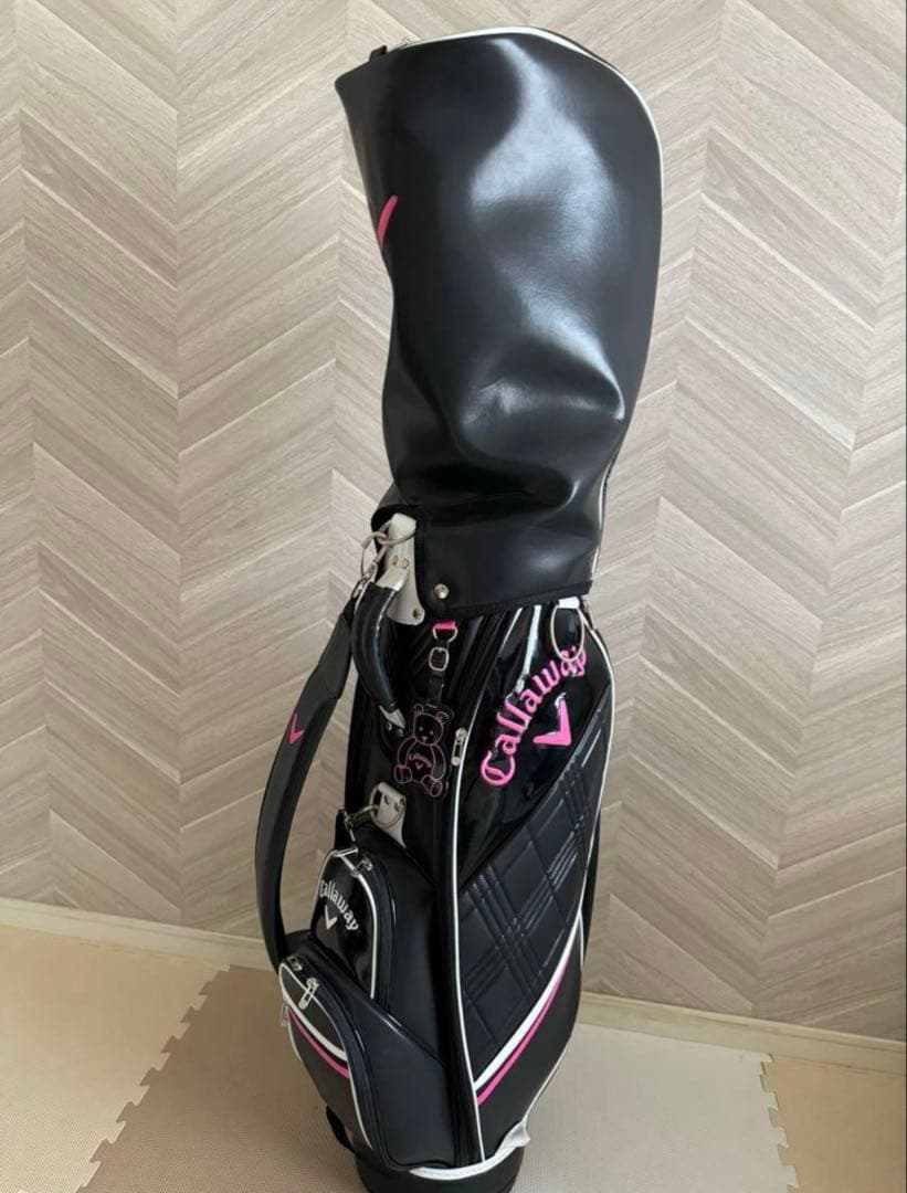 最終値下げ！美品⭐︎キャロウェイ ゴルフバッグ　キャディバッグ 黒 ピンク