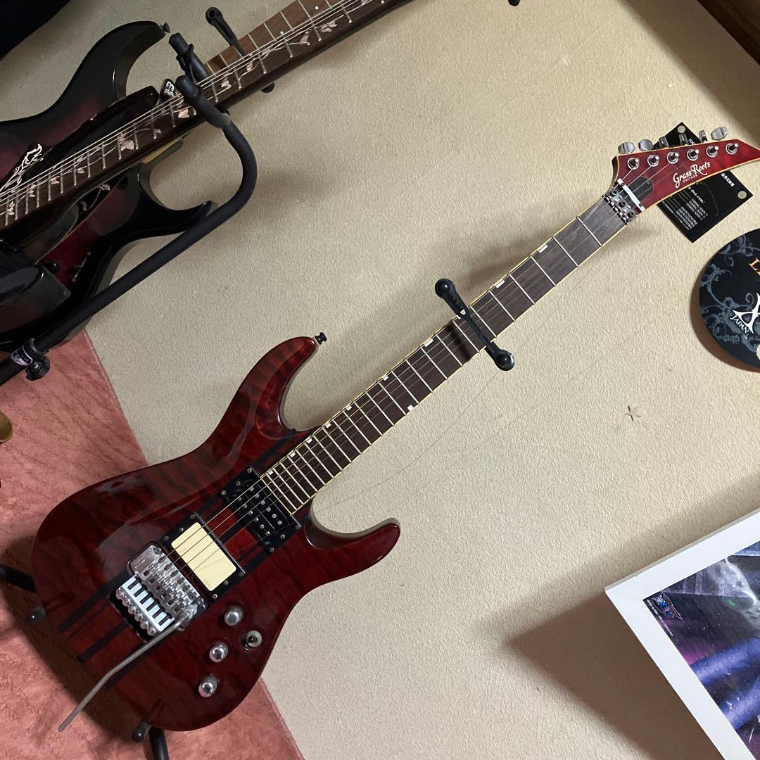 Grass Roots エレキギター 赤 24フレット　EMG搭載