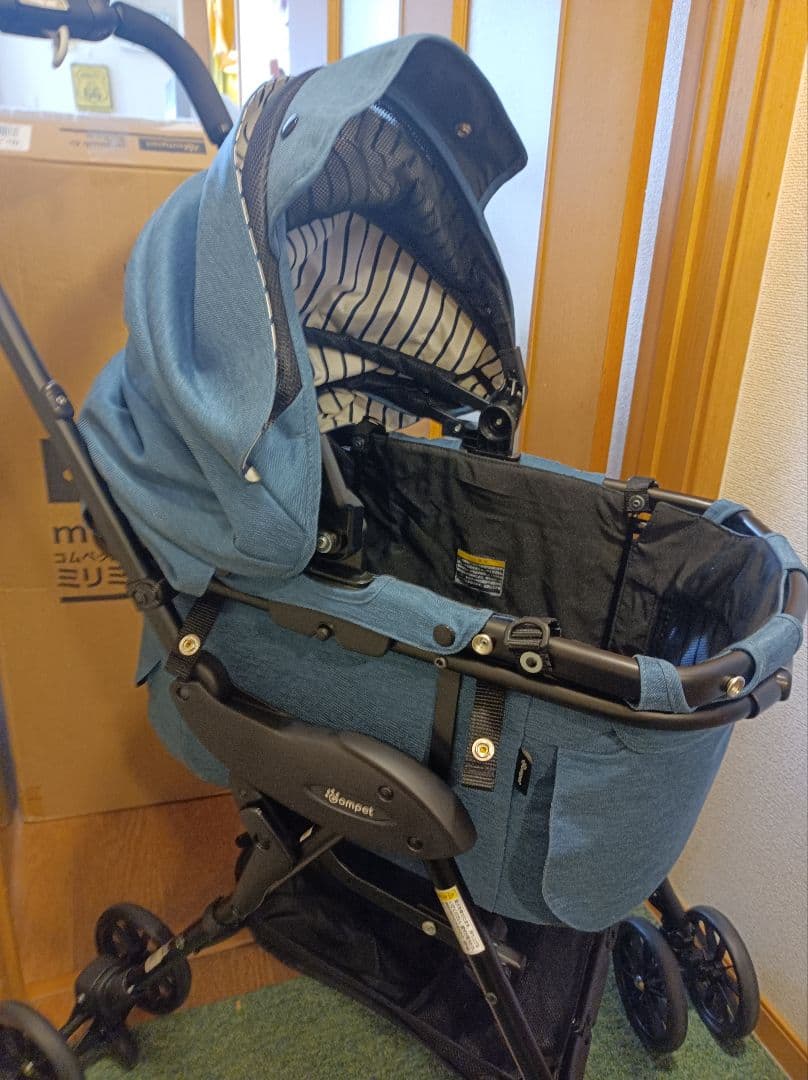 超美品 人気コムペット ミリミリEGロングD デニム 軽量ペットカート② 分離式