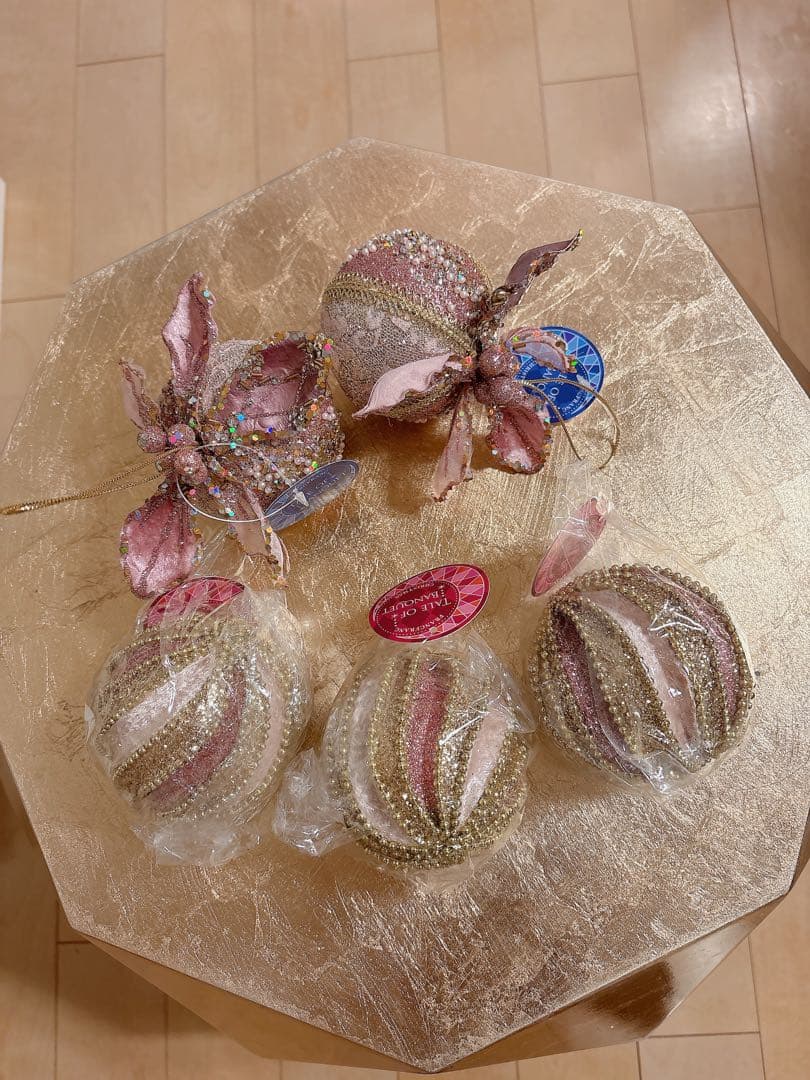 Francfrancファブリックオーナメント レース ピンク