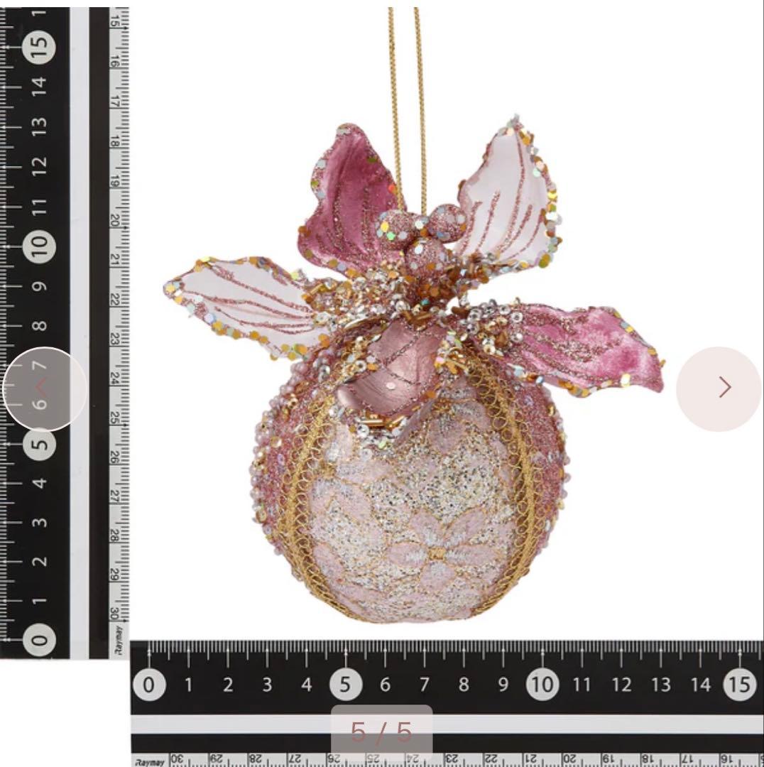 Francfrancファブリックオーナメント レース ピンク