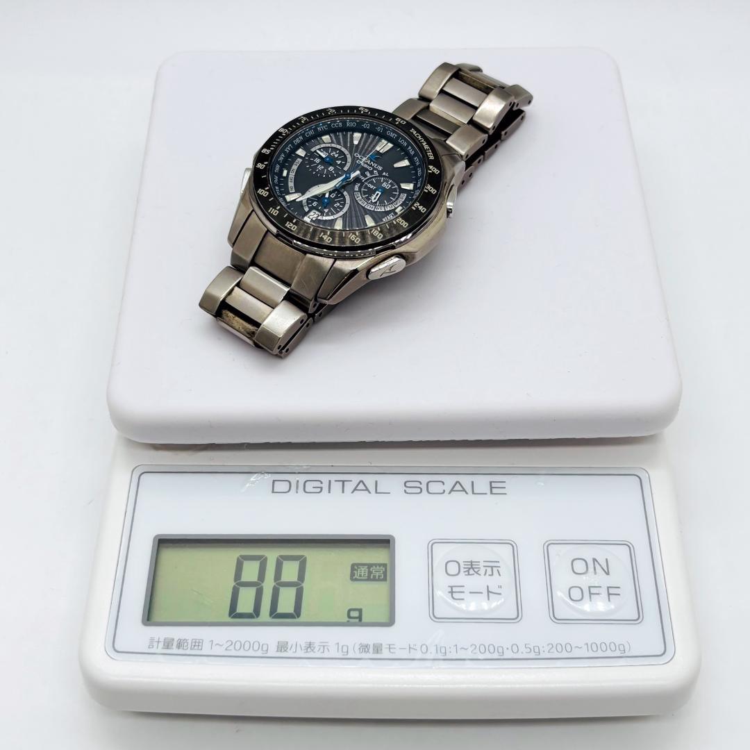 【動作良好】カシオ オシアナス チタニウム 電波時計 ソーラー充電 電波ソーラー