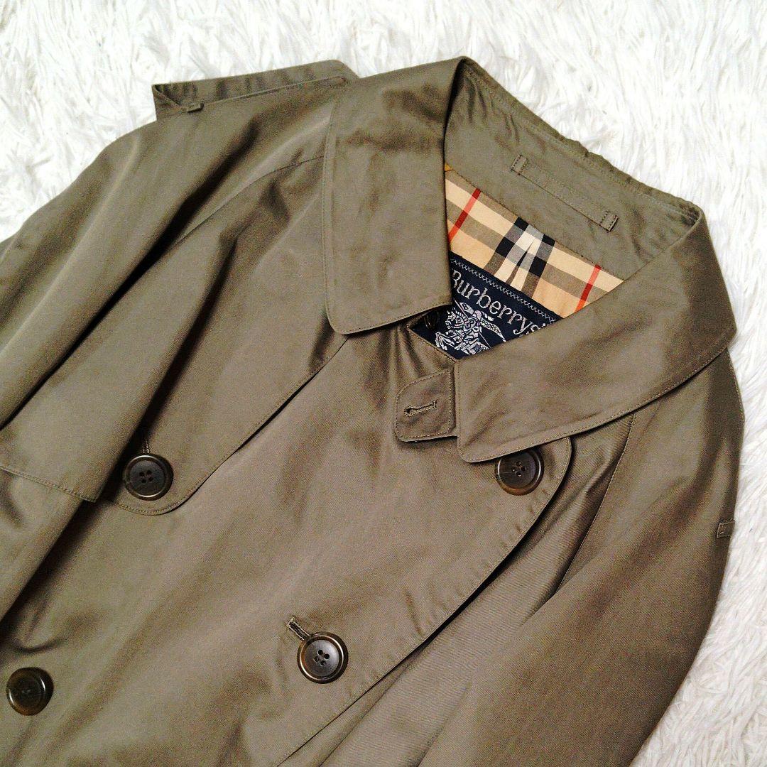 【人気モデル】バーバリー☆光沢感　ノバチェック　L　マキシ丈　トレンチコート