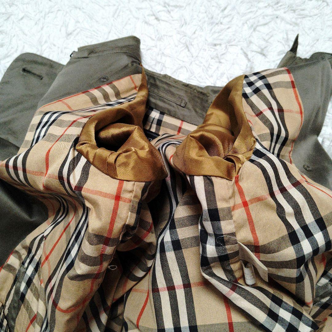 【人気モデル】バーバリー☆光沢感　ノバチェック　L　マキシ丈　トレンチコート