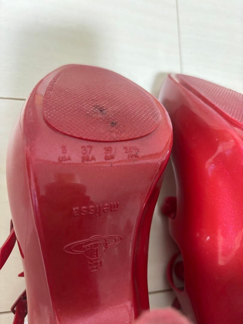 ヴィヴィアンウエストウッド メリッサコラボ　3連ストラップパンプス　赤