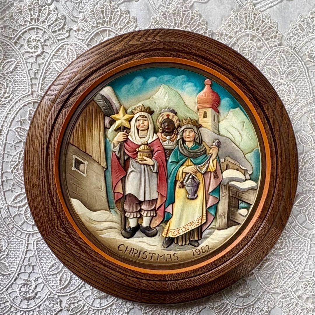 アンリ人形 ANRI 壁掛け　1982年　【クリスマスプレート】