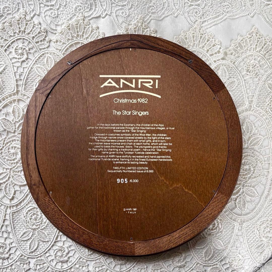 アンリ人形 ANRI 壁掛け　1982年　【クリスマスプレート】