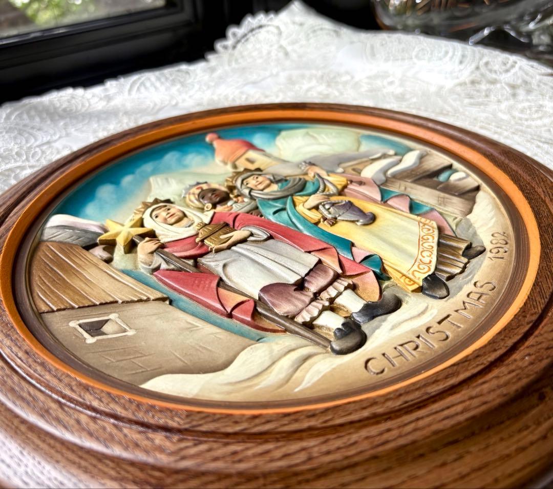 アンリ人形 ANRI 壁掛け　1982年　【クリスマスプレート】