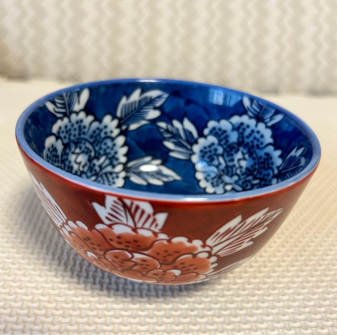 限定SALE【未使用品】源右衛門 染錦牡丹絵飯碗／祥瑞手梅鳥飯碗