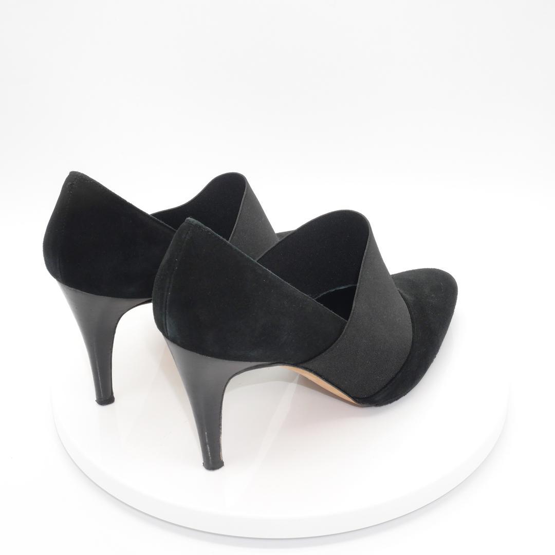 37.5　MANOLO BLAHNIK　マノロブラニク　ブーティー　黒　スエード