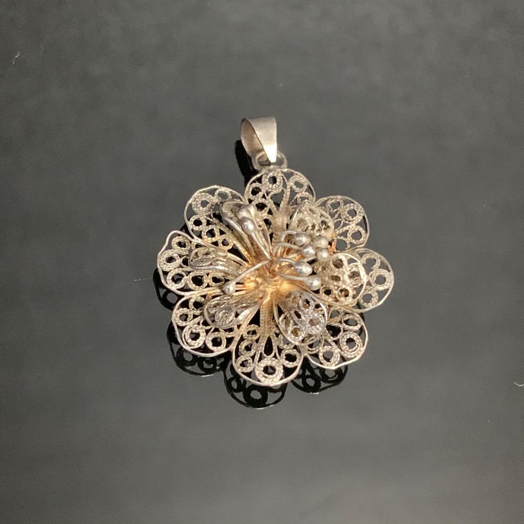 《アンティーク激レア》⭐︎silver925フィリグリーフラワーペンダントトップ⭐︎