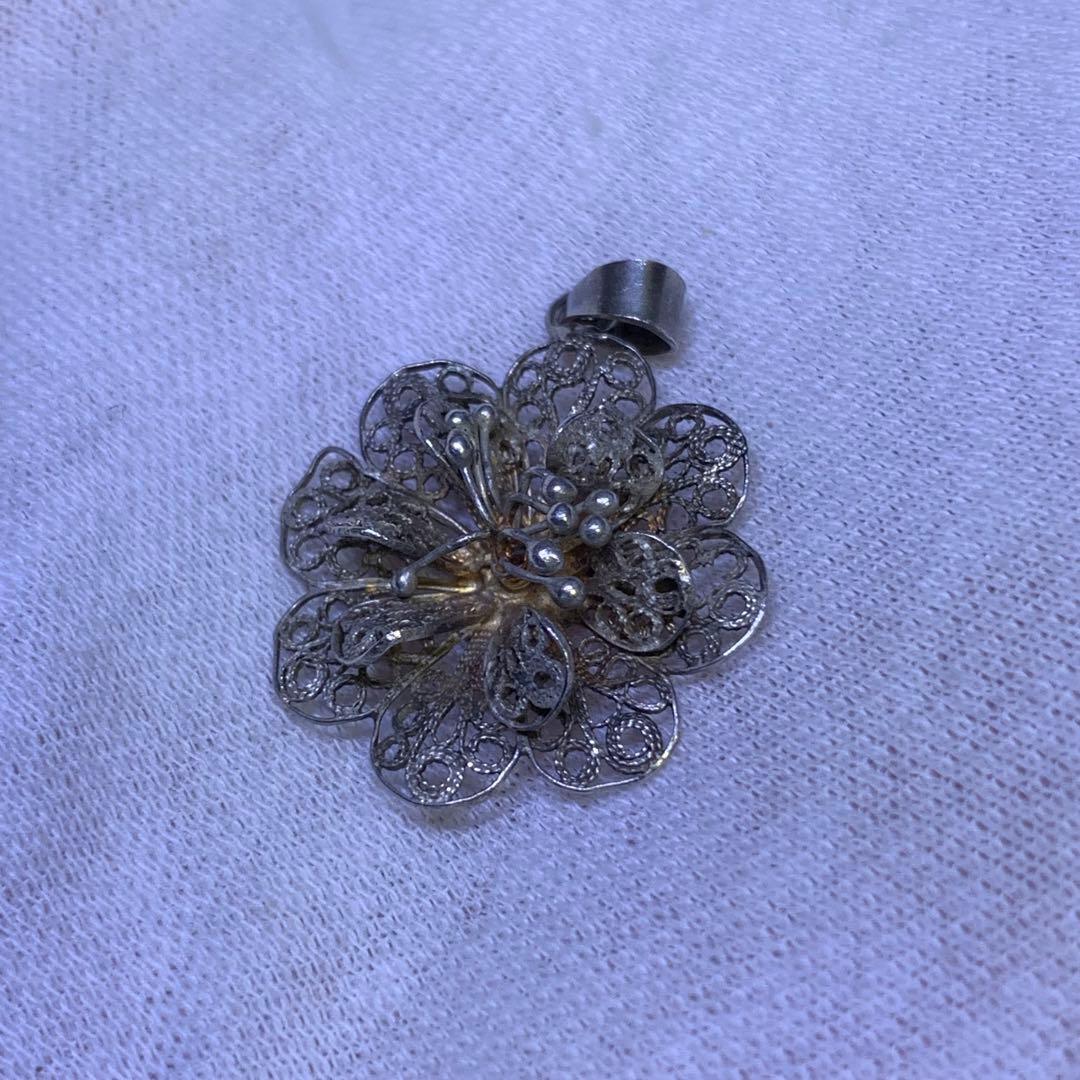 《アンティーク激レア》⭐︎silver925フィリグリーフラワーペンダントトップ⭐︎