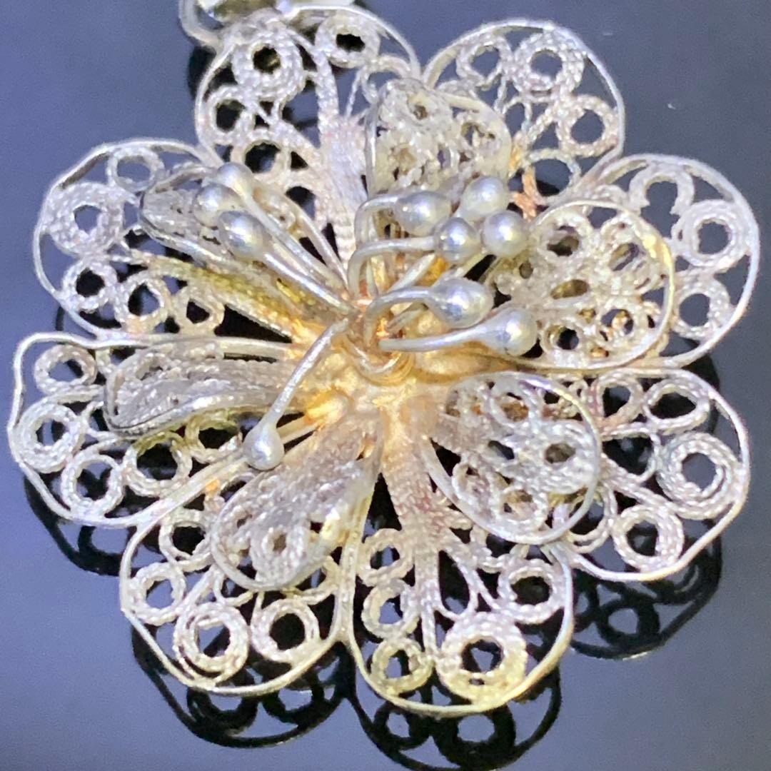 《アンティーク激レア》⭐︎silver925フィリグリーフラワーペンダントトップ⭐︎