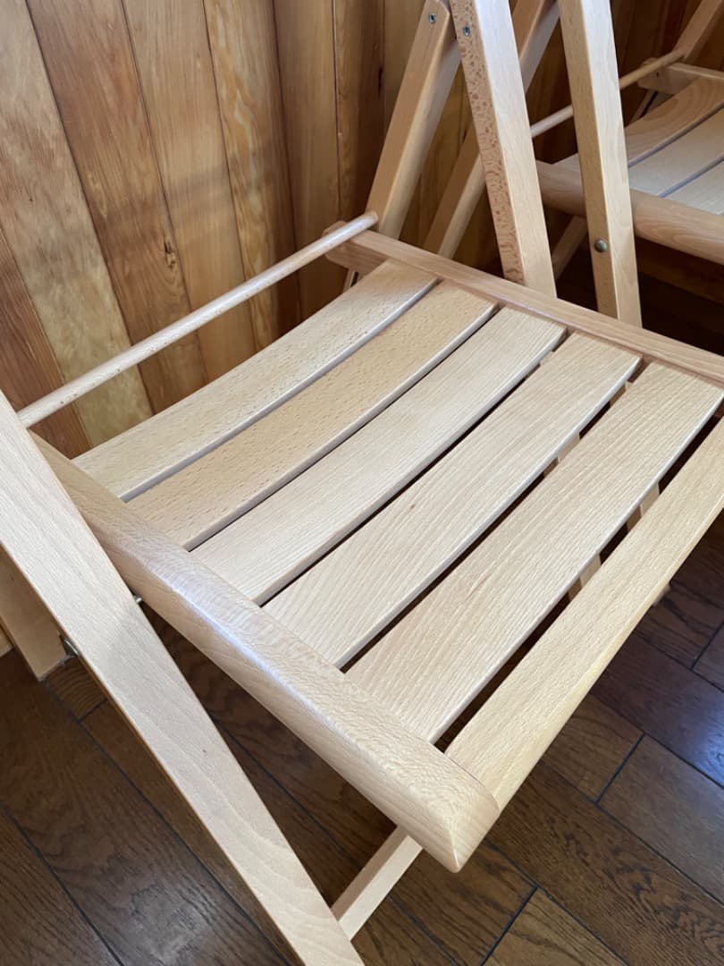 無印良品　MUJI 2脚セット　木製 チェア　折りたたみ椅子