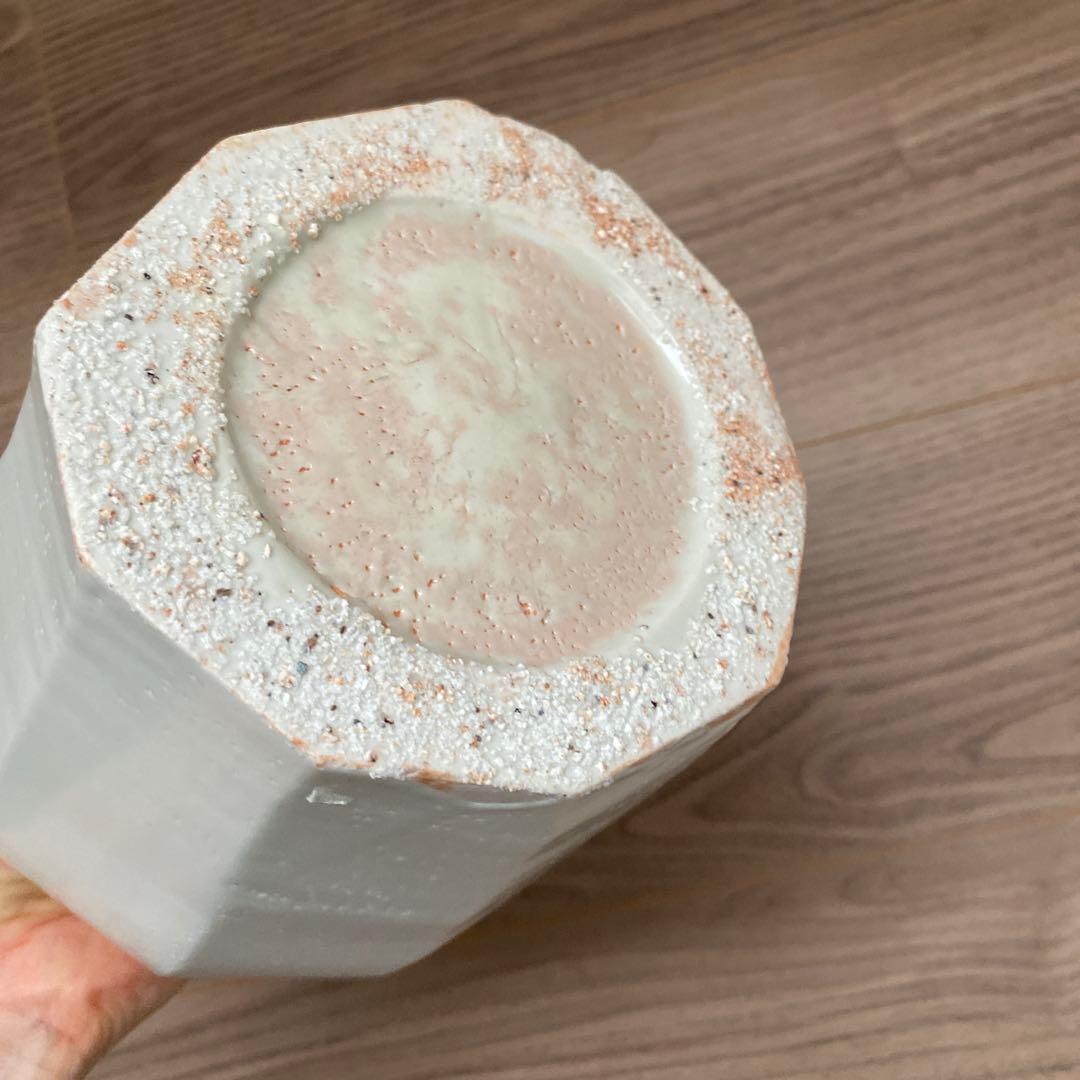 森岡由利子 角形 花器　壺　白磁壺　李朝