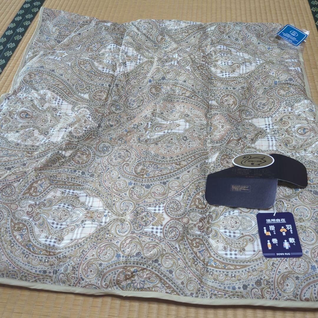 バーバリーペイズリー柄 羽毛ひざ掛け 150x70cm