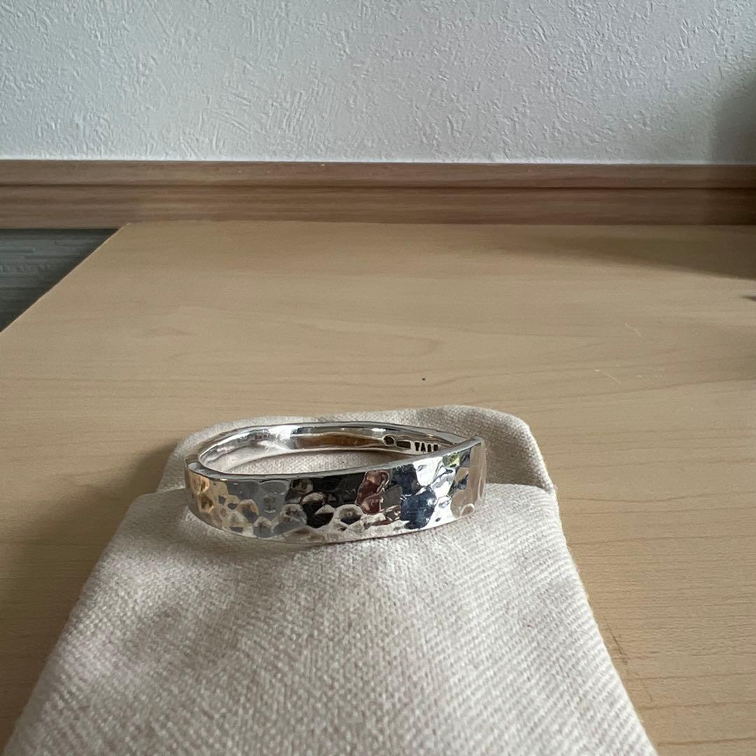 【値下げ】市松　バングル silver アシンメトリー
