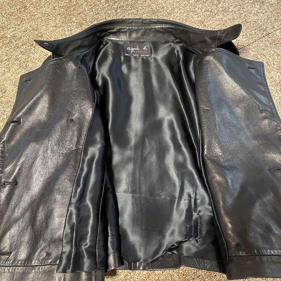 【美品】Agnès b. SPECIAL 希少モデル 羊革ダブルジャケット M