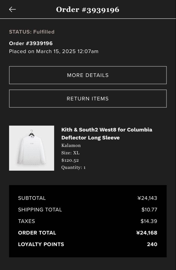 Columbia KITH ロングスリーブTシャツ XL