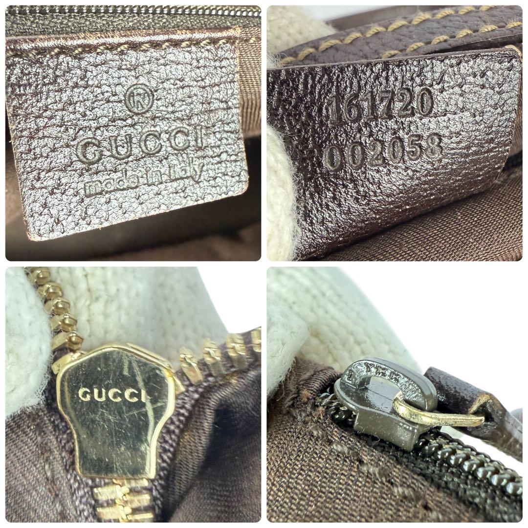 【美品】GUCCI グッチ GGキャンバス ミニボストンバッグ シェリーライン