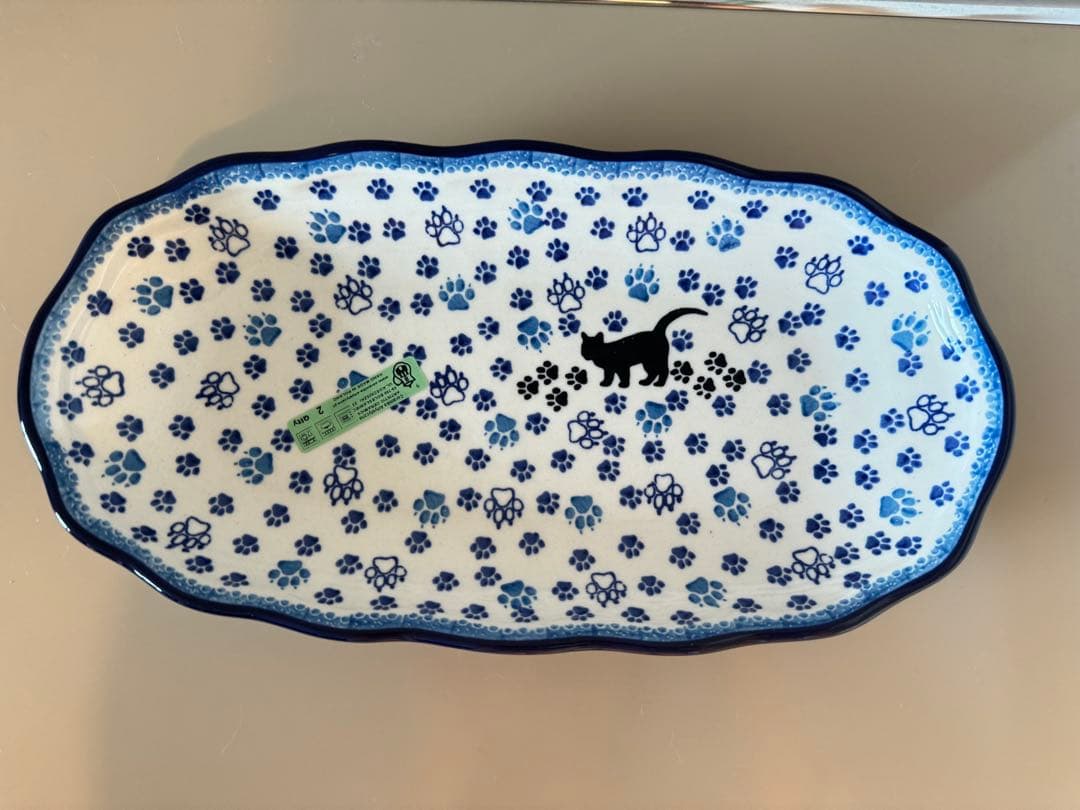 大皿　31.5cm ポーリッシュポタリー Ceramika 猫