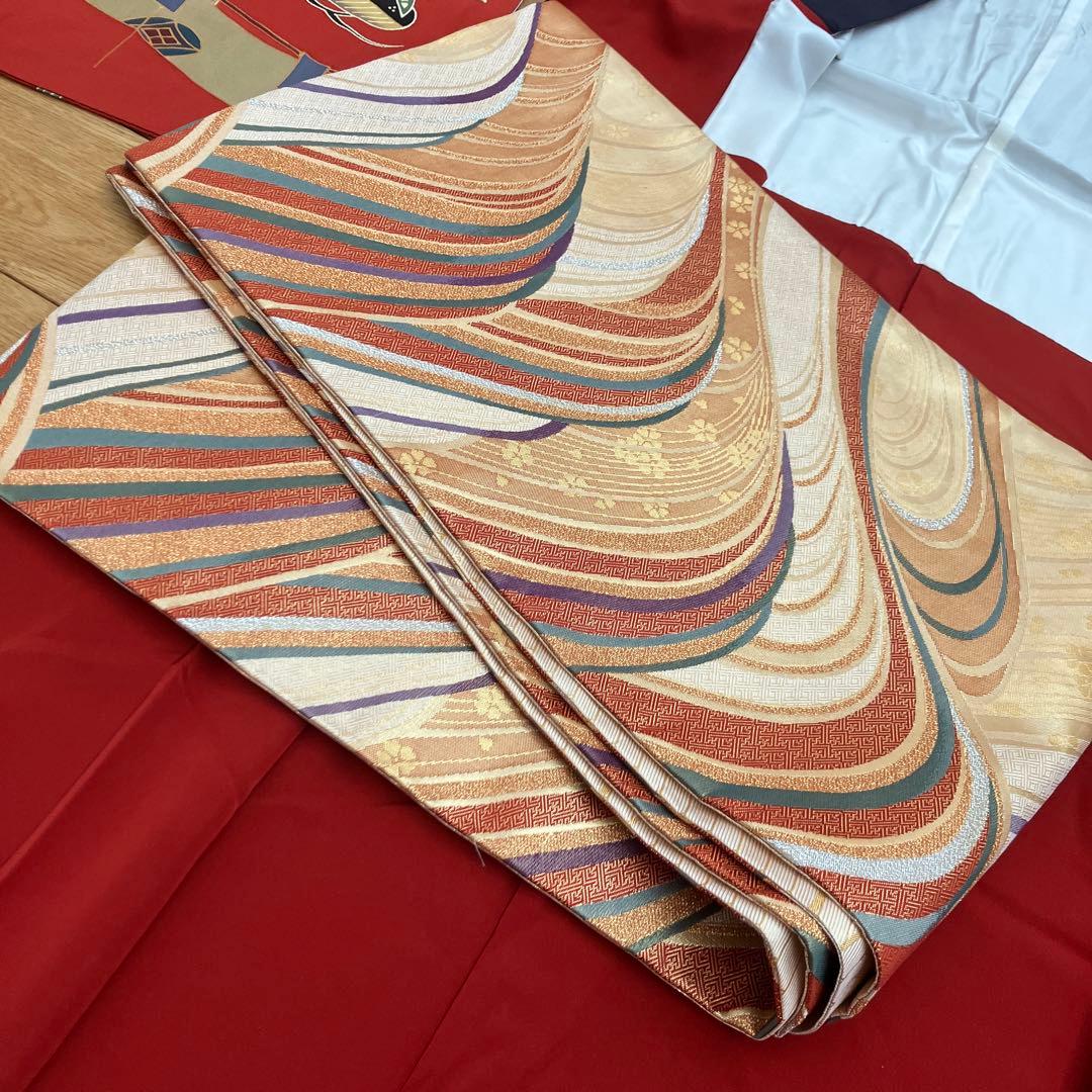 お値下げ　振袖 フルセット　京紅型　宮崎良次　落款あり紺色 正絹