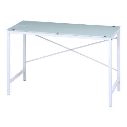 《新品・送料無料》ワークデスク ガラストップ 110×45cm ホワイト