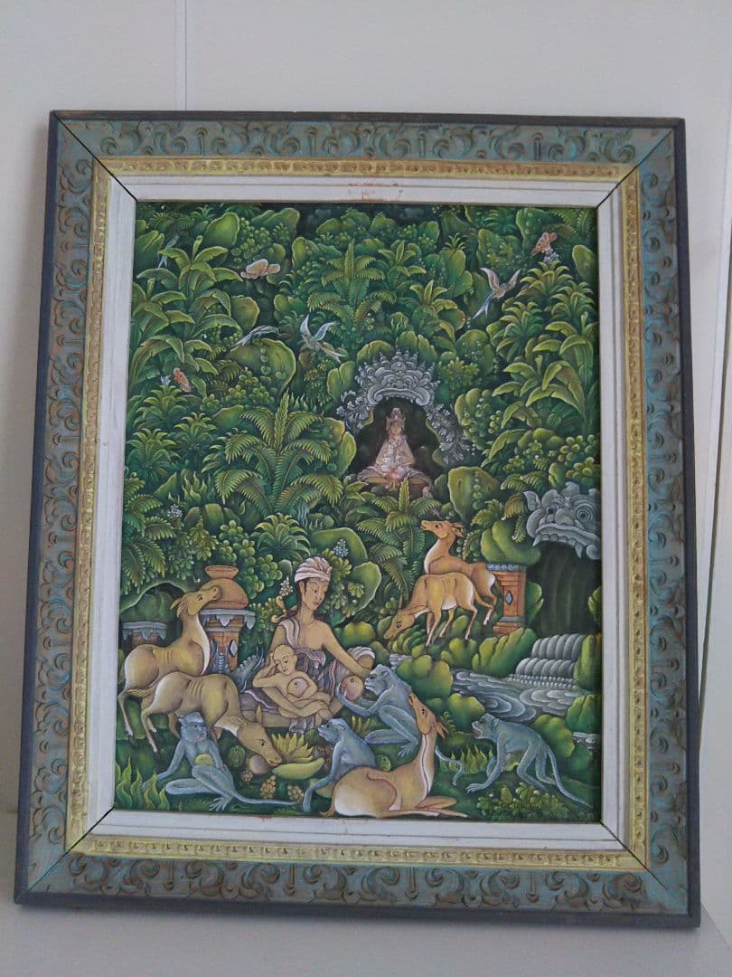 BALI島の絵/アンティーク.アート。