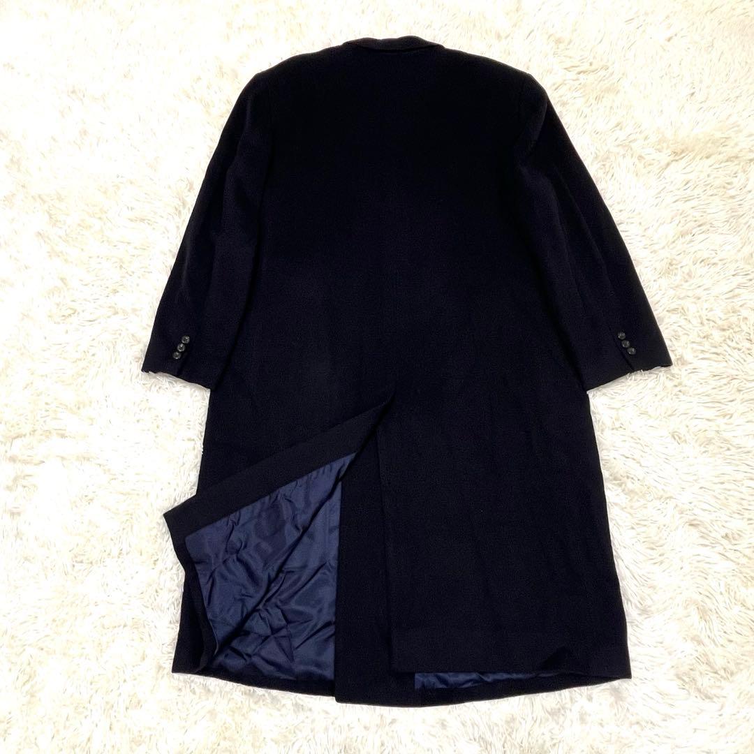 カシミヤ100% ダブルチェスターコート ジェントローレル ダークネイビー　XL