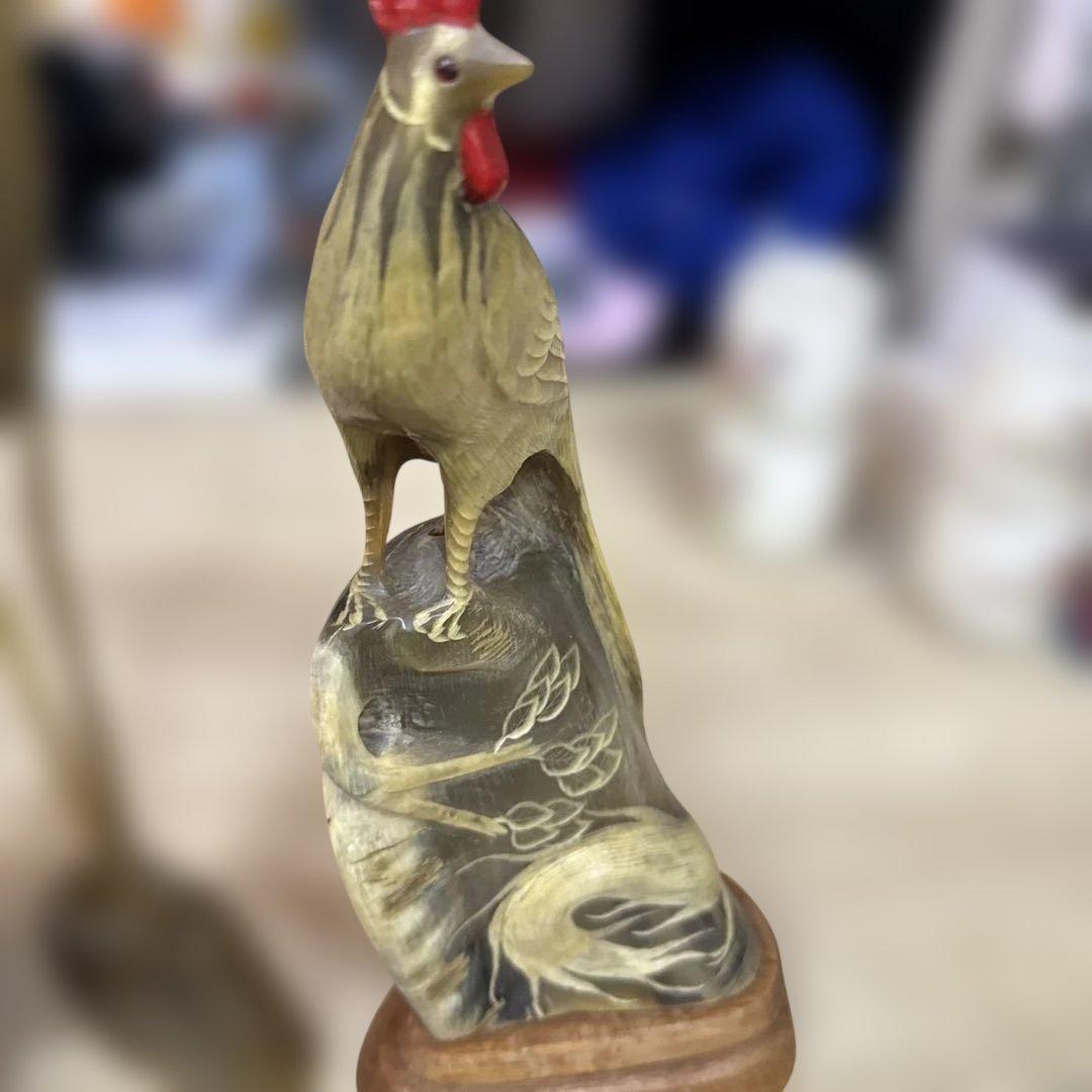 木製 鳥と魚の彫刻 置物７点セート