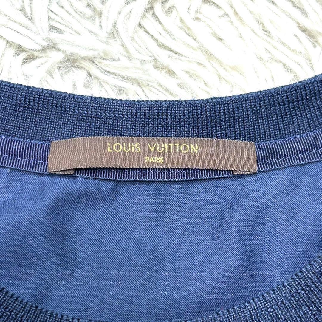 ひぃ 美品 LV ルイヴィトン モノグラムチェックTシャツ　\"ネイビー\"
