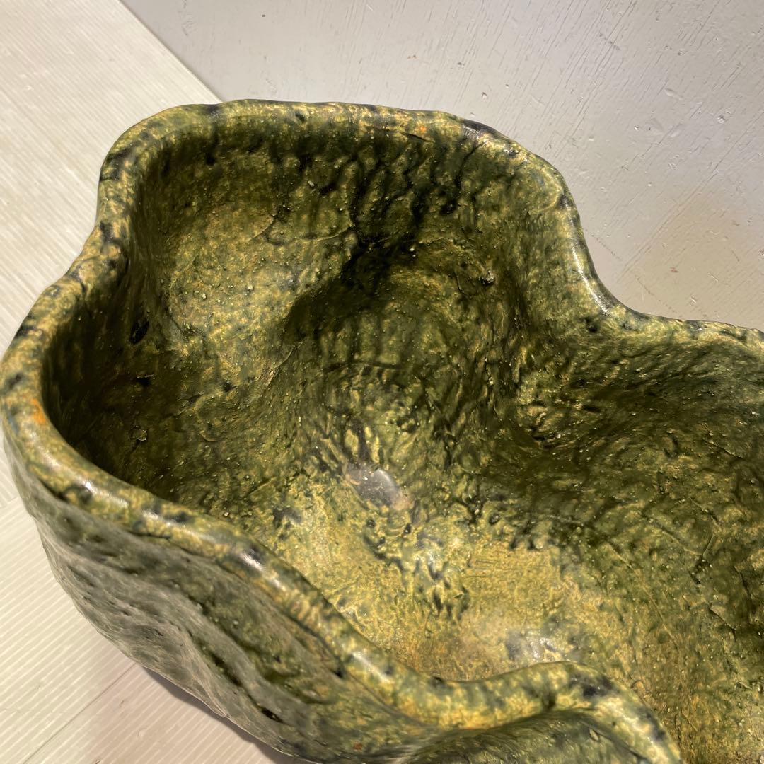 丸鉢　美濃焼？　花器　花瓶　盆栽鉢　水鉢　一点もの　焼物　工芸品