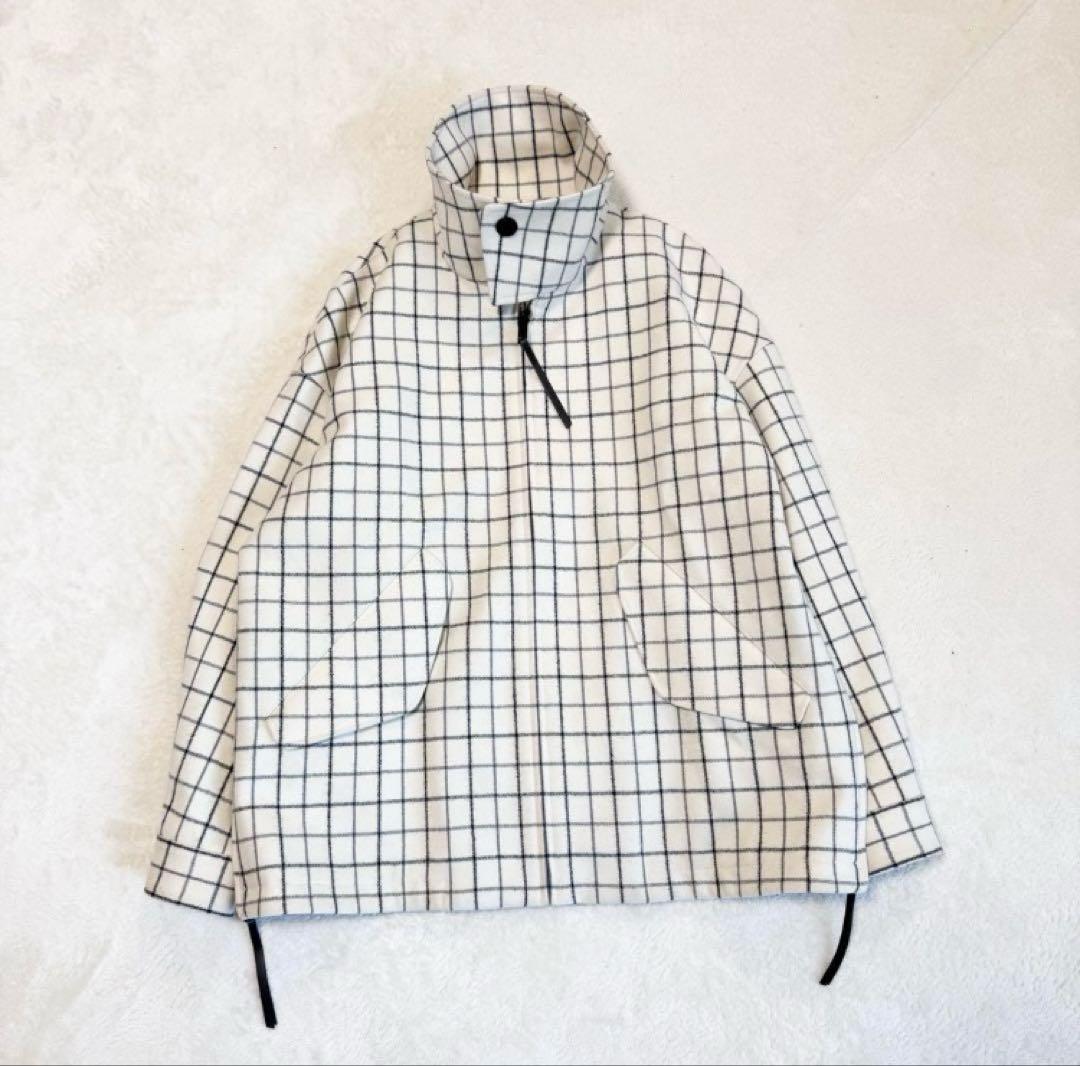 美品 ザ リラクス ハリントンジャケット バルカラー 格子柄 定価 75900円